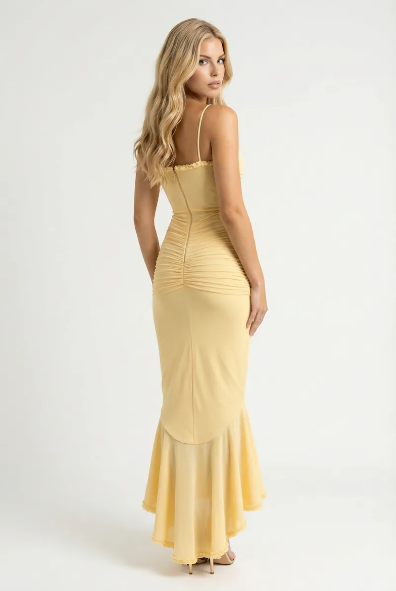 Gabbi Ruffle Maxi Dress - Yellow