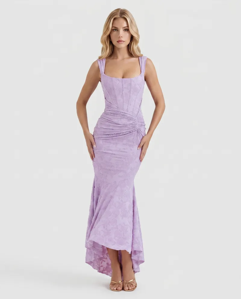 Carisia Corset Maxi Dress - Purple