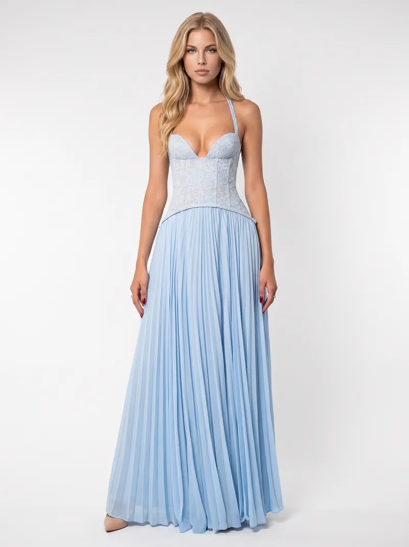 Anneliese Lace Maxi Dress - Blue