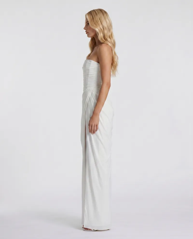 Cyrana Ruched Maxi Dress - White