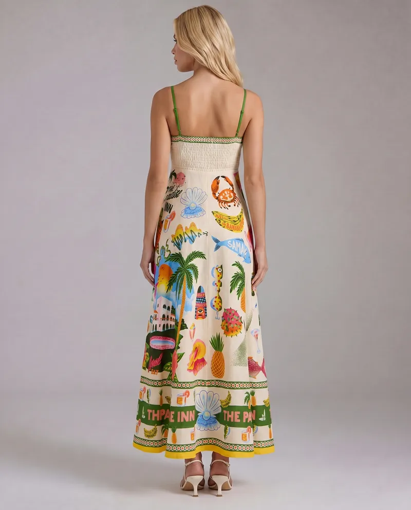 Isla Tropical Maxi Sundress - Multicolor