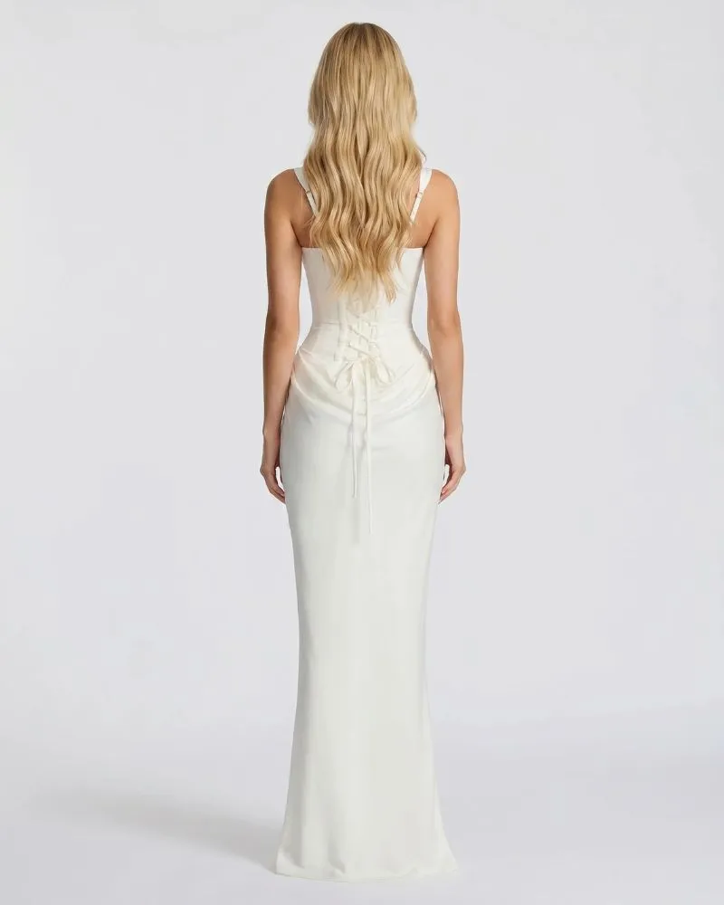 Cerene Corset Maxi Dress - White