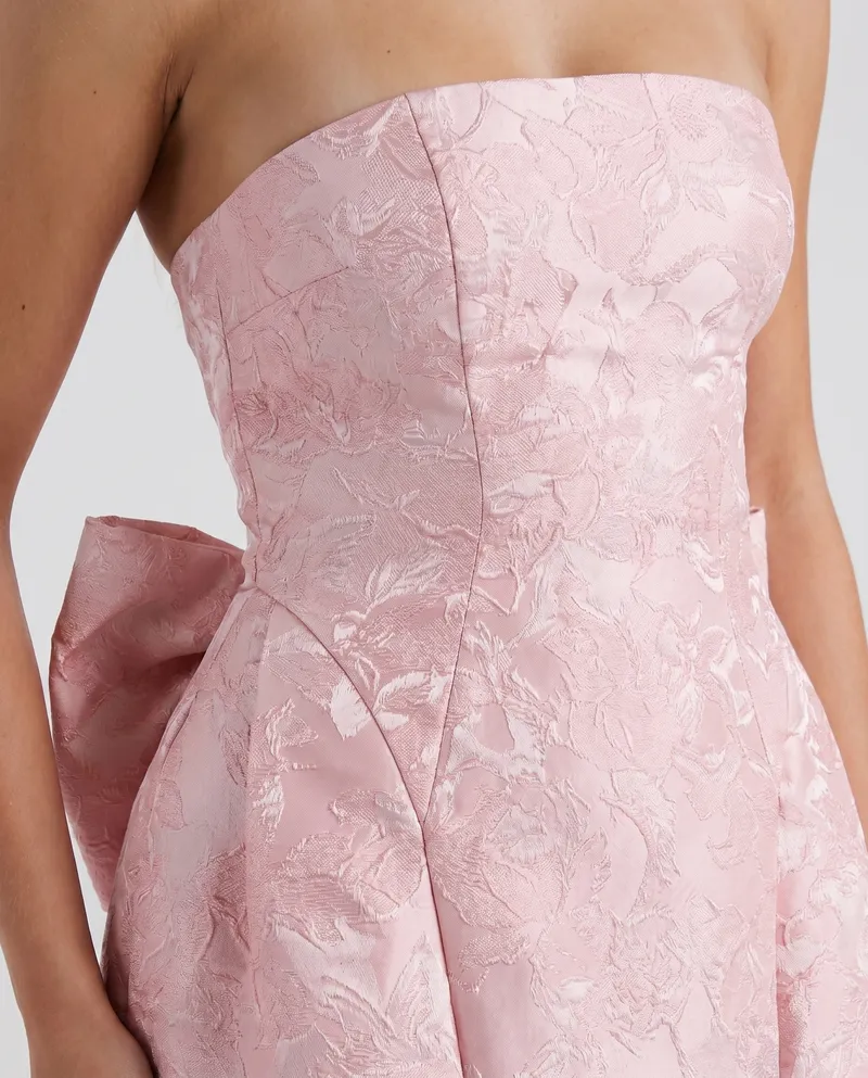 Eleonora Bow Mini Dress - Blush