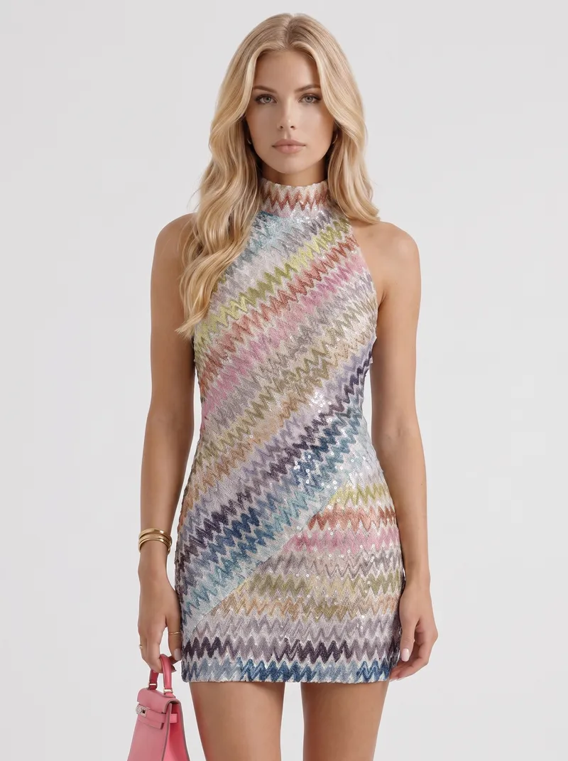 Harlow Zigzag Mini Dress - Multicolor