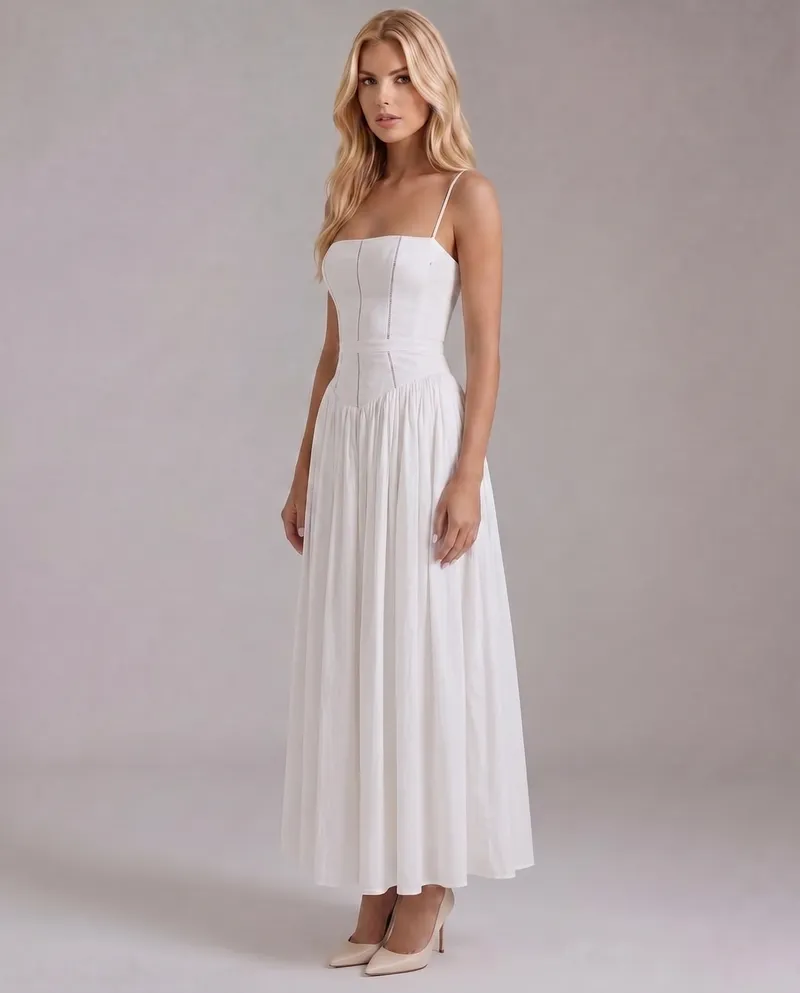 Cielle Midi Dress - White