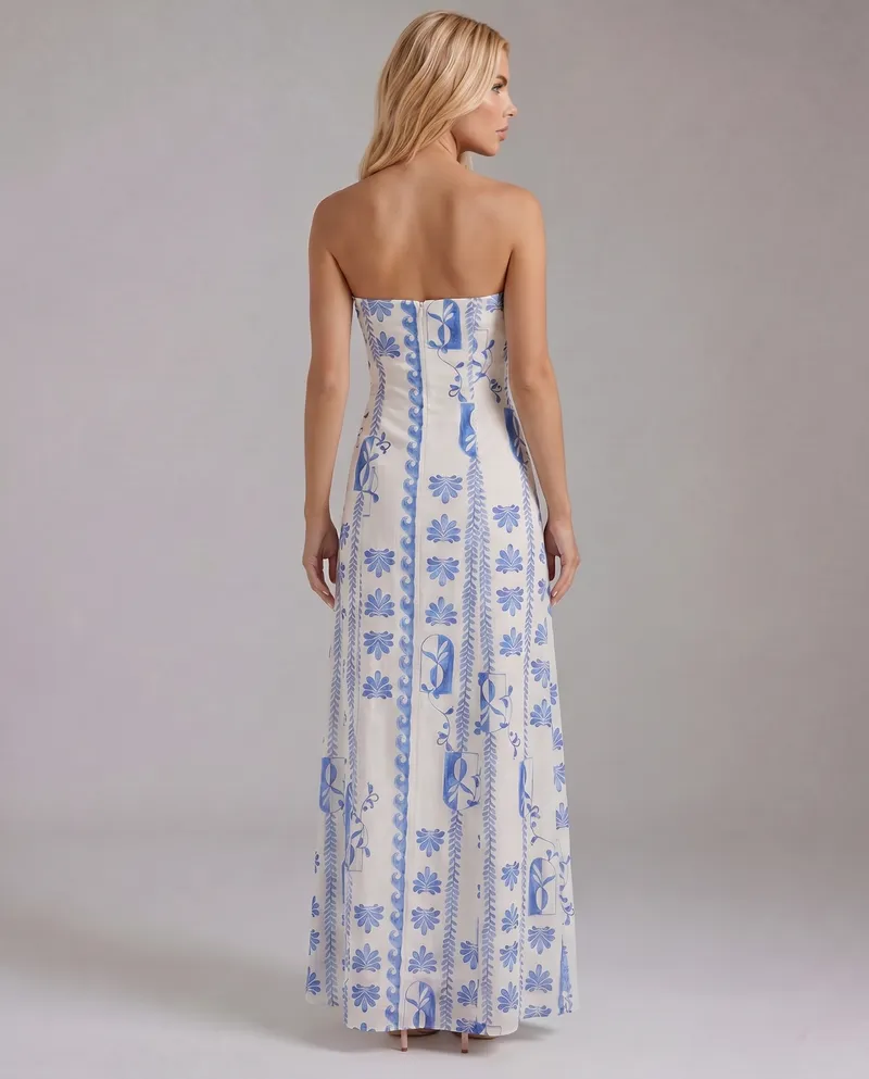 Tayla Floral Maxi Dress - Blue Wave