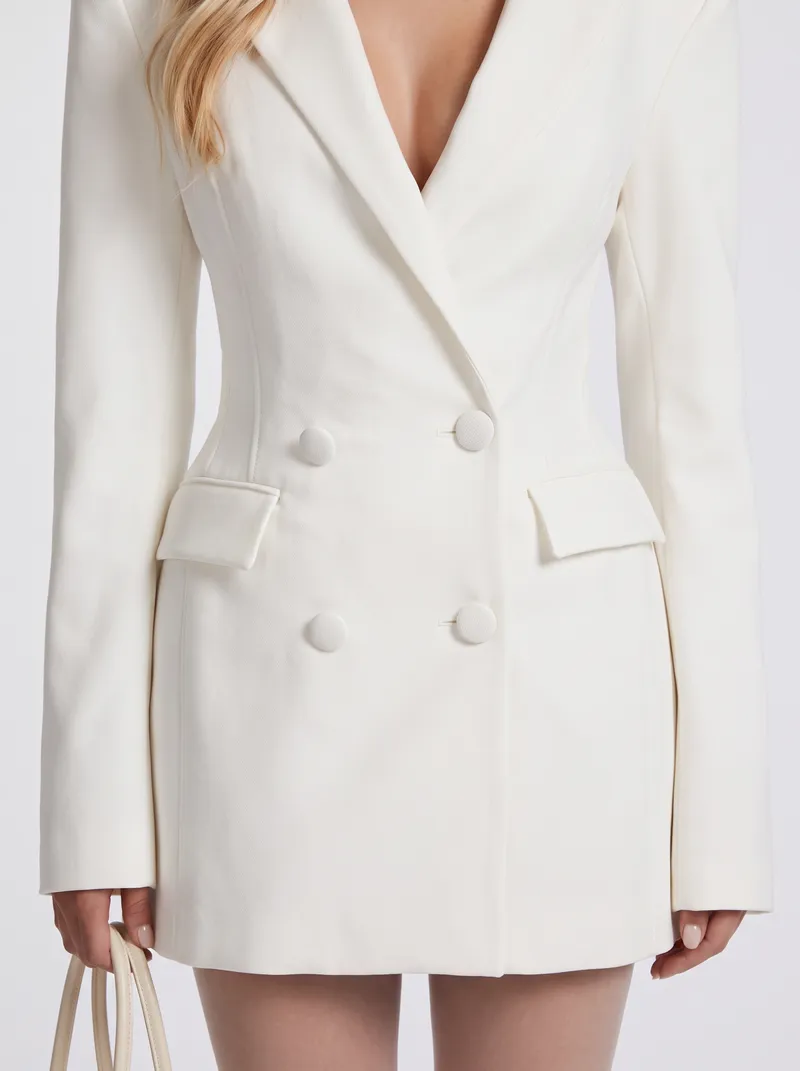 Winnie Blazer Mini Dress - White