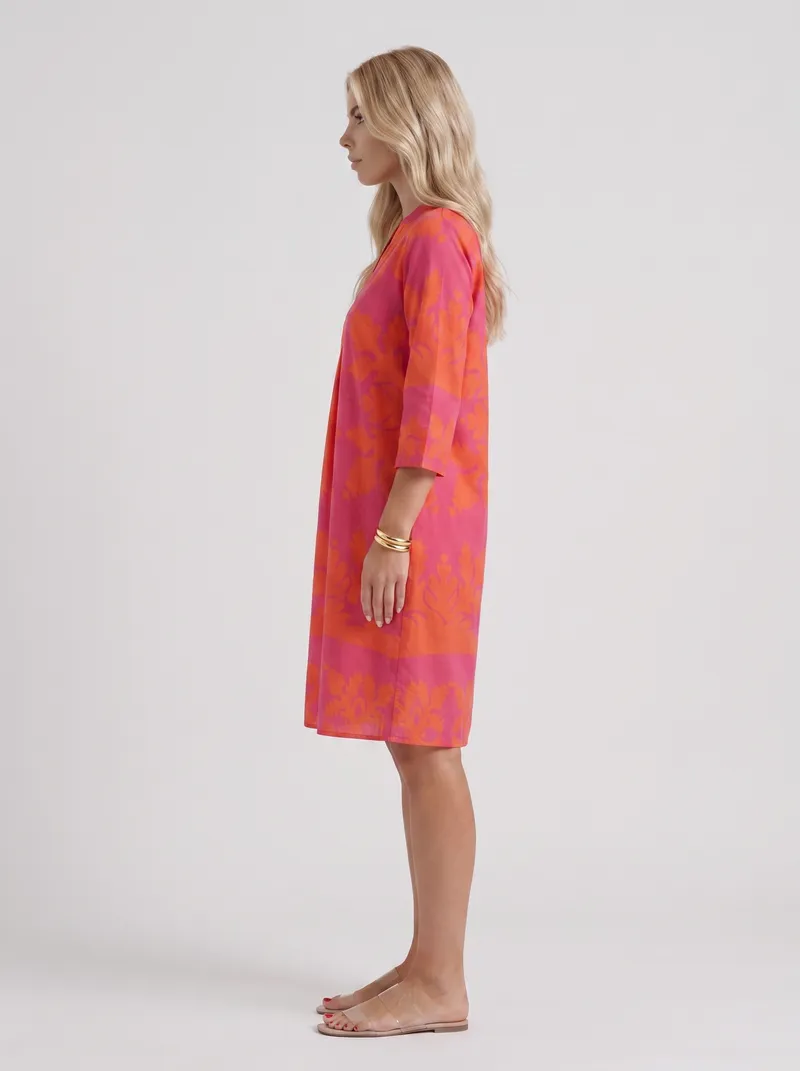 Marije Floral Midi Dress - Orange