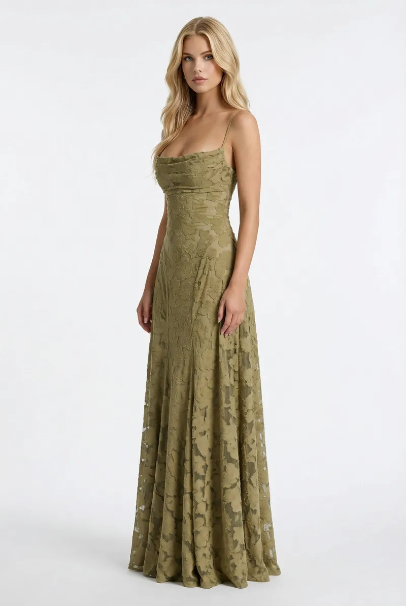 Francis Butterfly Maxi Dress - Green