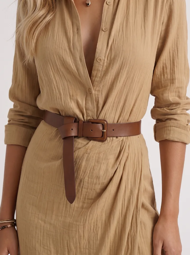 Hadley Collared Maxi Dress - Khaki