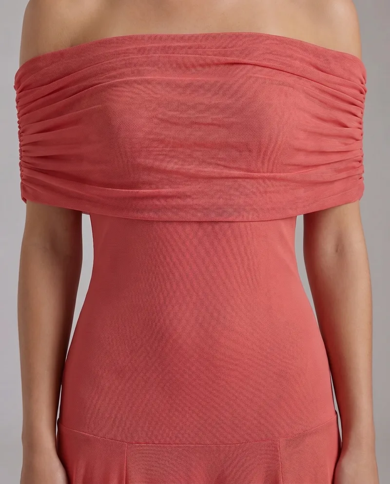 Milena Draped Maxi Dress - Red