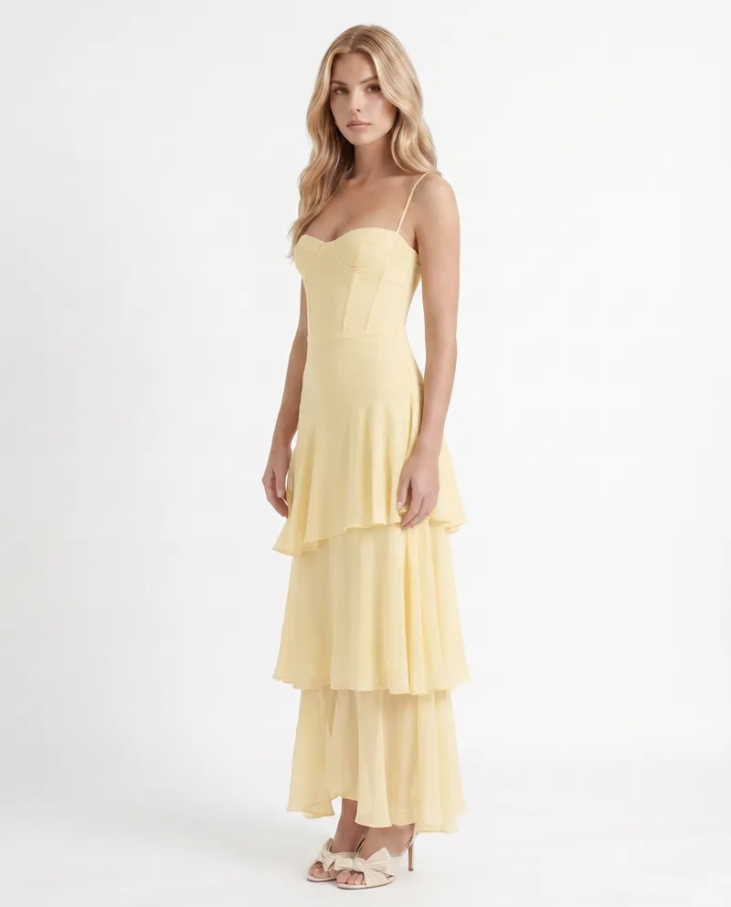 Lucy Lace Maxi Dress - Yellow