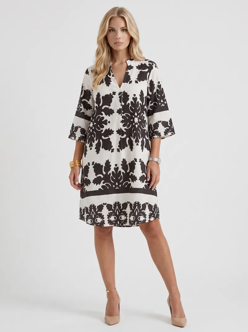 Marije Floral Midi Dress - White