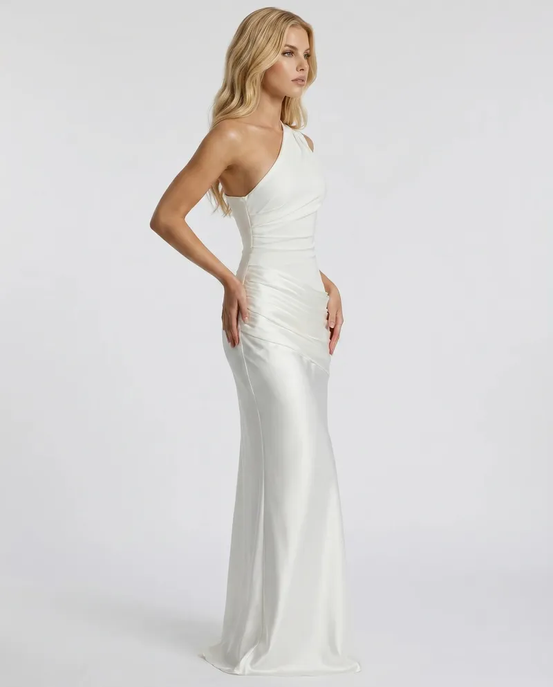 Noelle Draped Maxi Dress - White