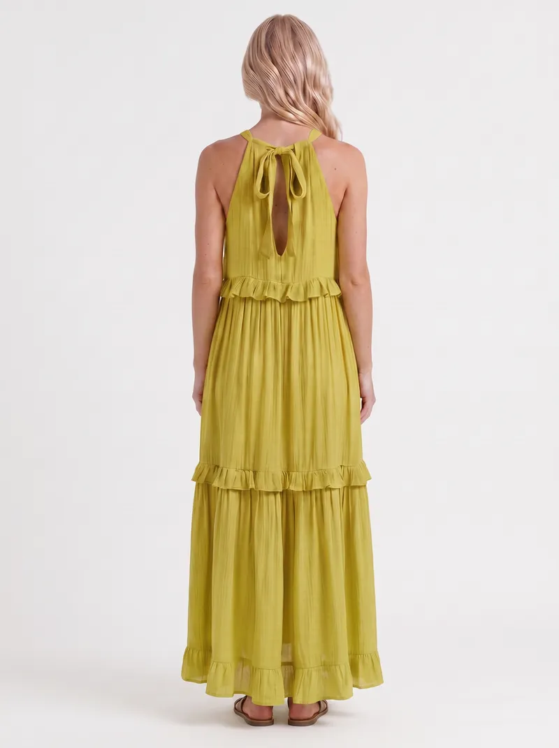 Thea Tiered Maxi Dress - Yellow