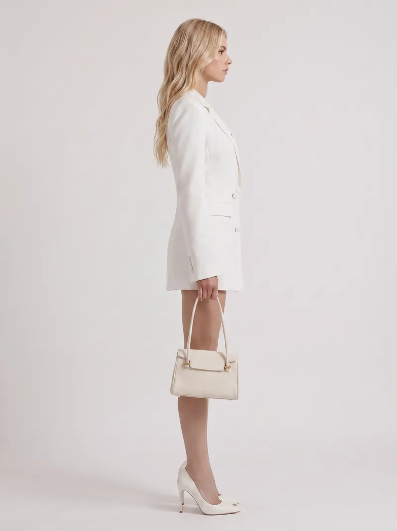 Della Blazer Mini Dress - White