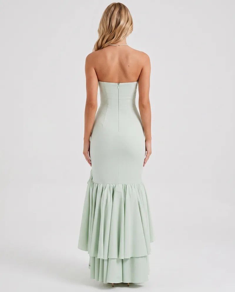 Eloise Ruffle Maxi Dress - Sage