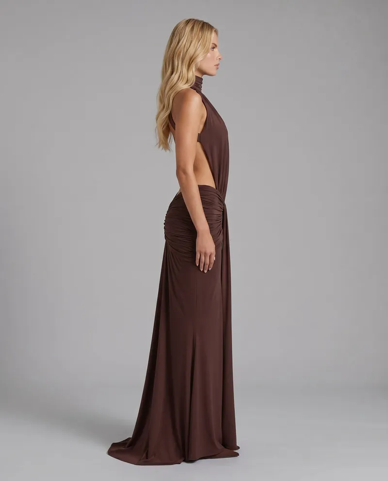 Tiffany Maxi Dress - Brown