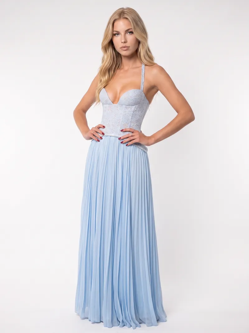 Anneliese Lace Maxi Dress - Blue