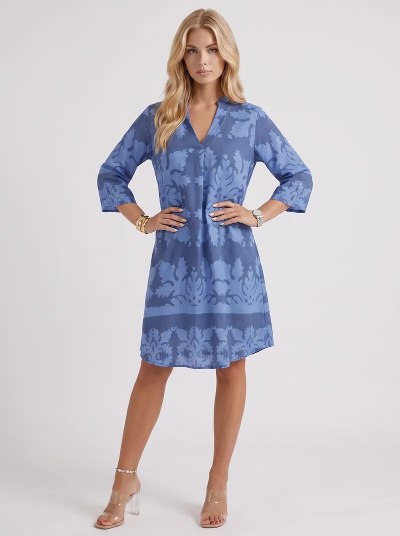 Marije Floral Midi Dress - Blue