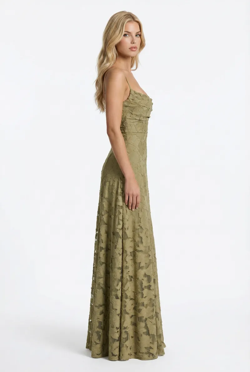 Francis Butterfly Maxi Dress - Green