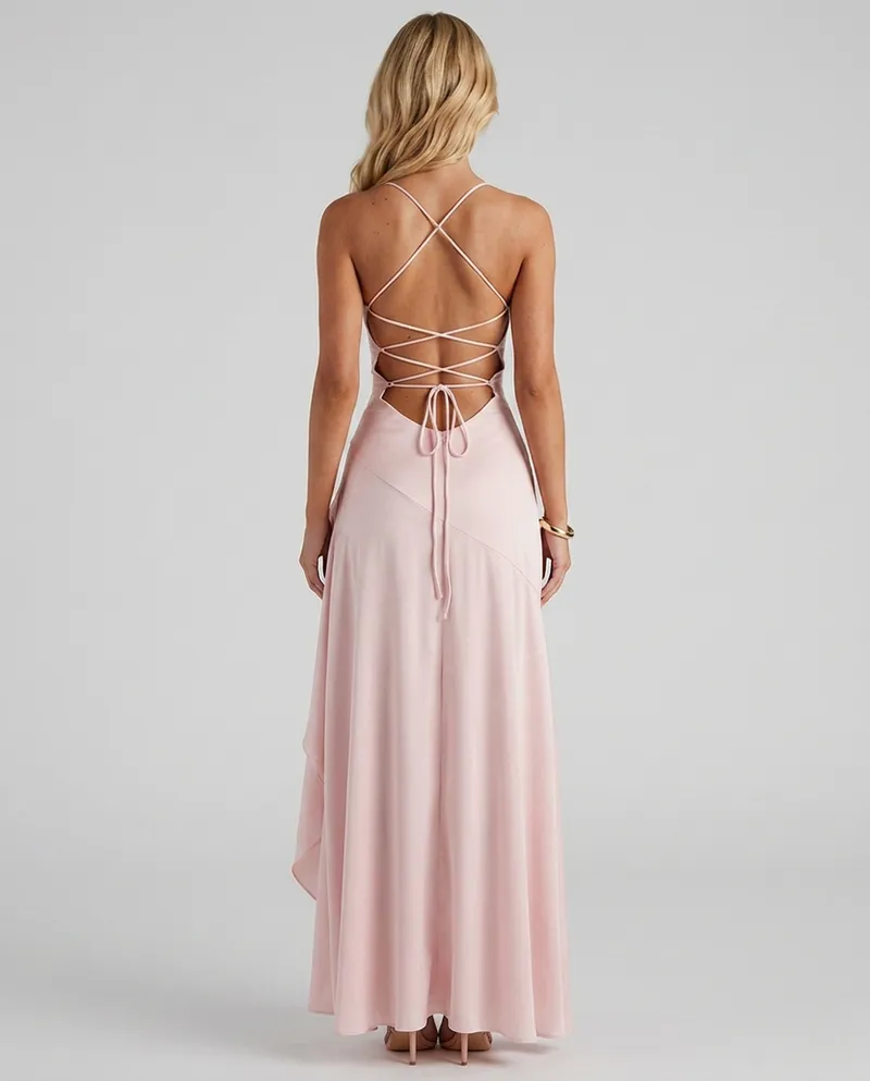 Rosalie Cowl Maxi Dress - Blush