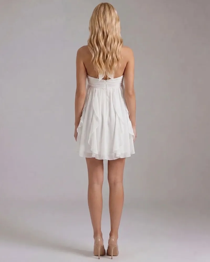 Catherine Halter Mini Dress - White