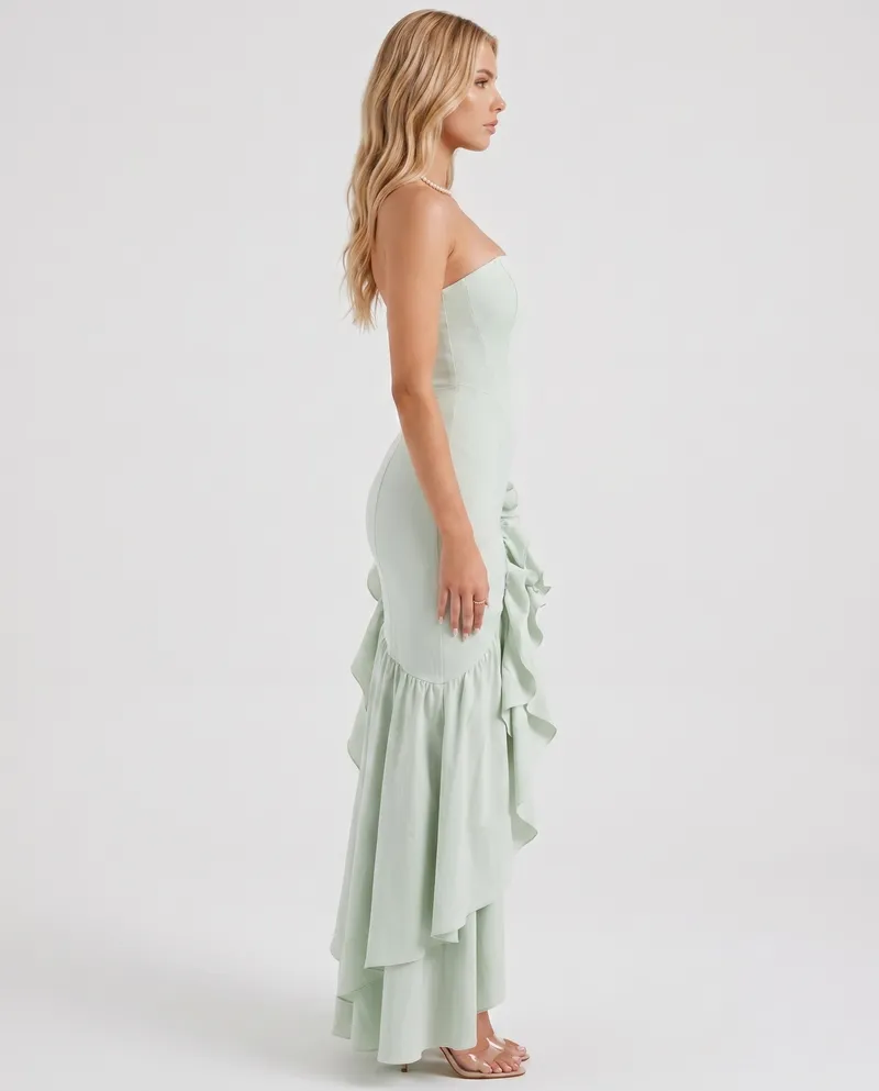 Eloise Ruffle Maxi Dress - Sage