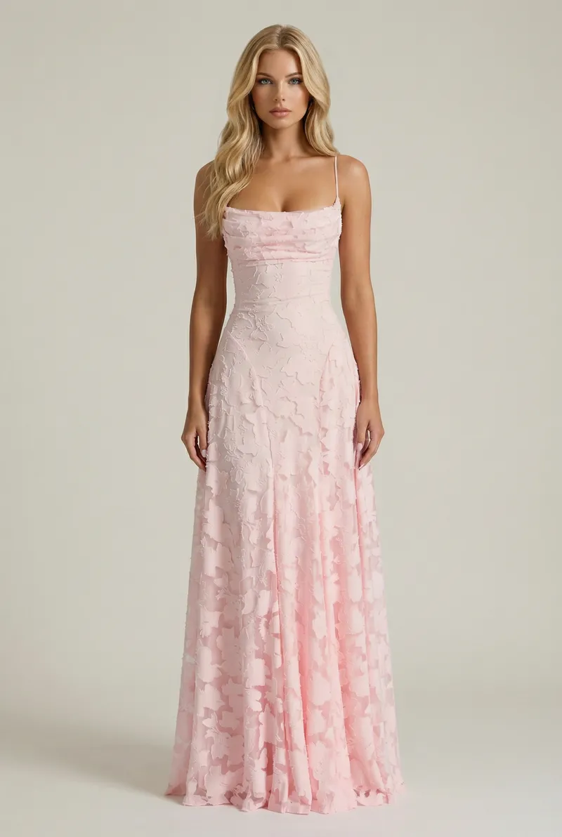 Francis Butterfly Maxi Dress - Pink