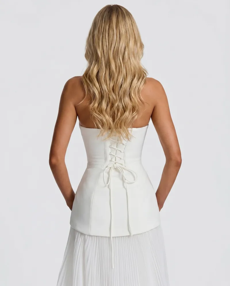 Katy Rosette Maxi Dress - White