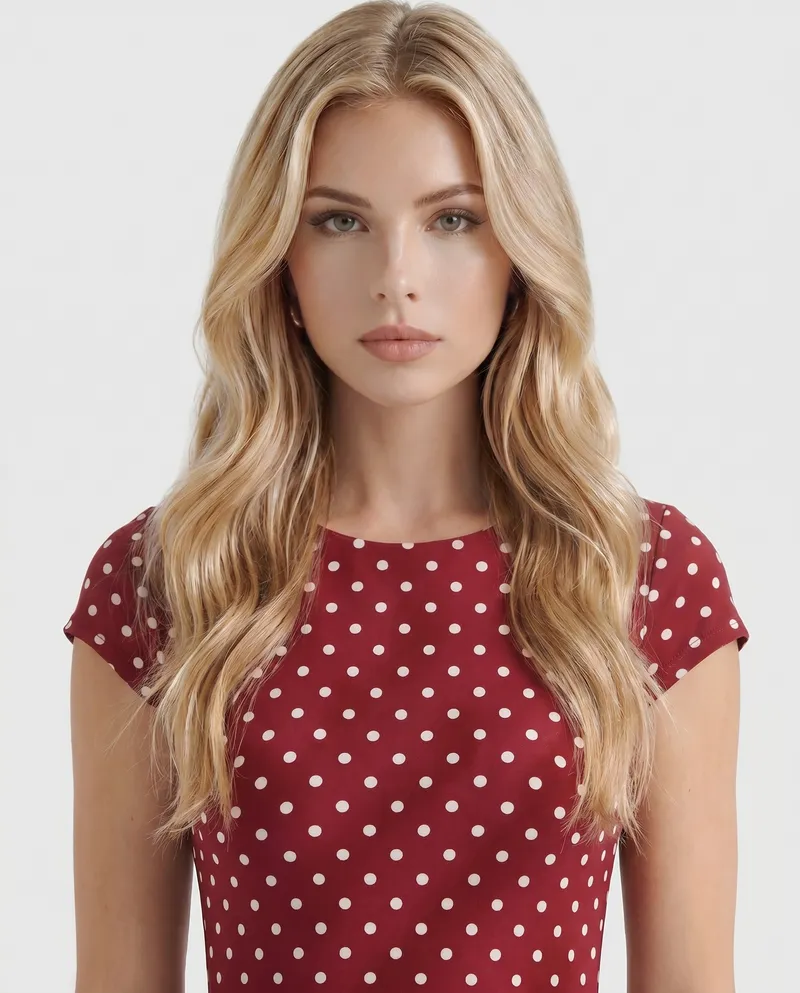 Greer Polka Dot Midi Dress - Burgundy