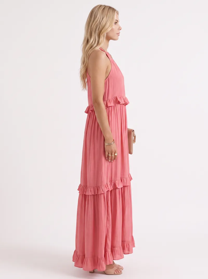 Thea Tiered Maxi Dress - Pink