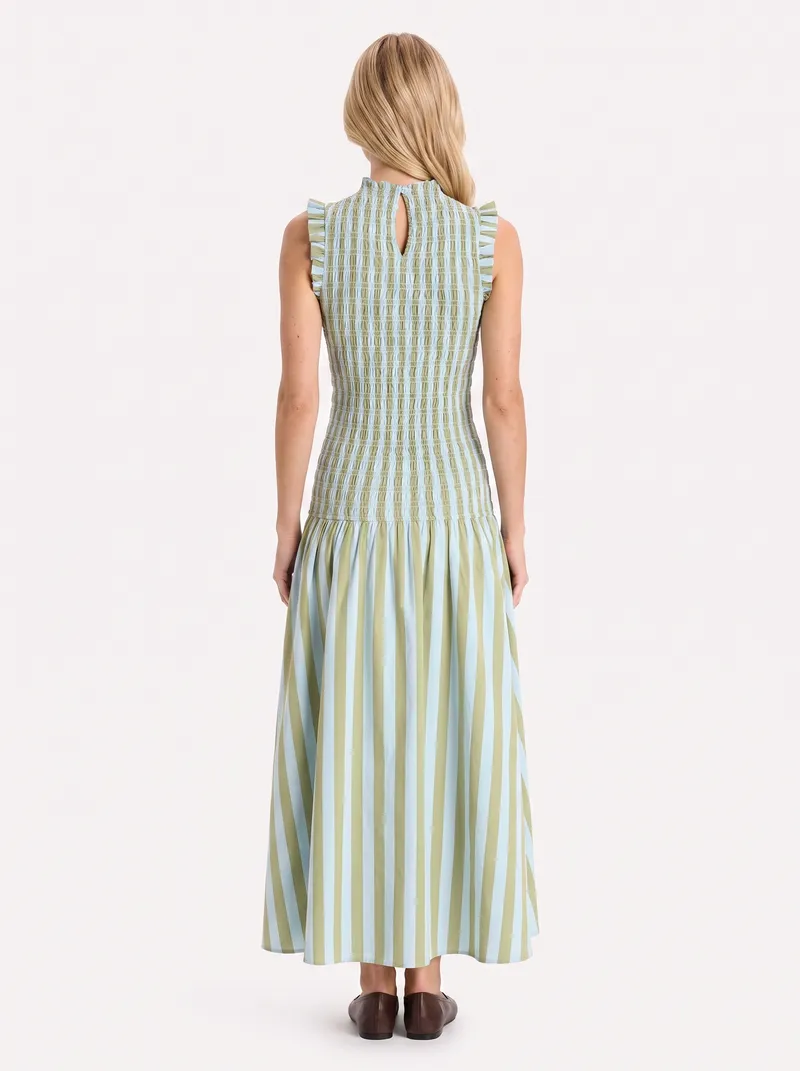 Willa Smocked Maxi Dress - Green