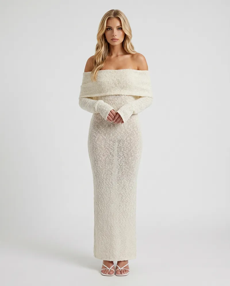 Marisol Off-Shoulder Maxi Dress - Ivory