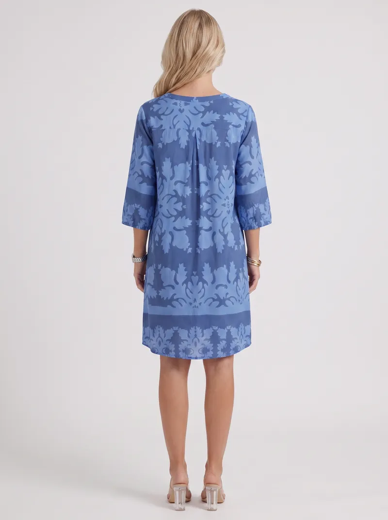 Marije Floral Midi Dress - Blue