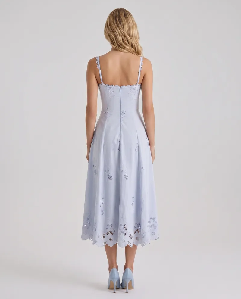 Sara Flare Midi Dress - Blue
