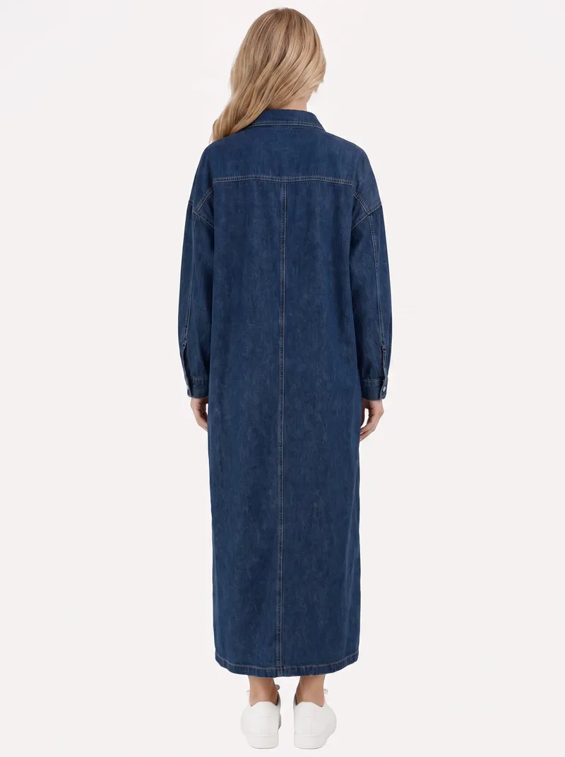 Goldie Denim Maxi Dress - Blue