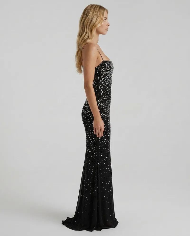 Beatrix Sequin Maxi Dress - Black