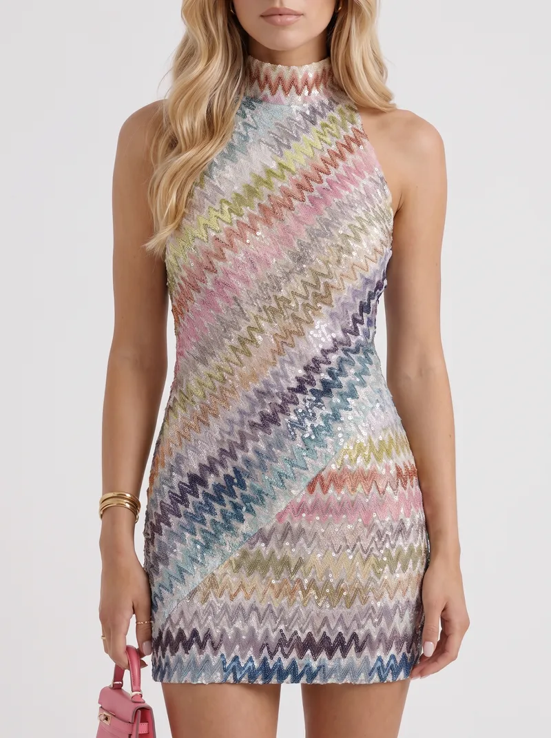 Harlow Zigzag Mini Dress - Multicolor
