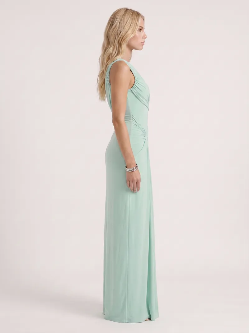 Imogen Draped Maxi Dress - Mint