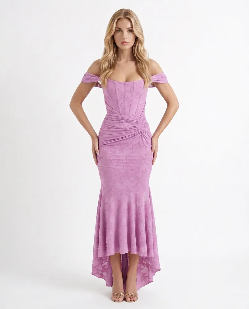 Carisia Corset Maxi Dress - Pink