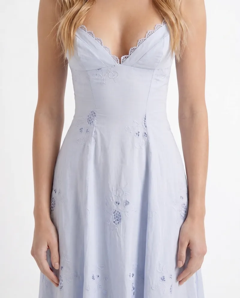 Sara Flare Midi Dress - Blue