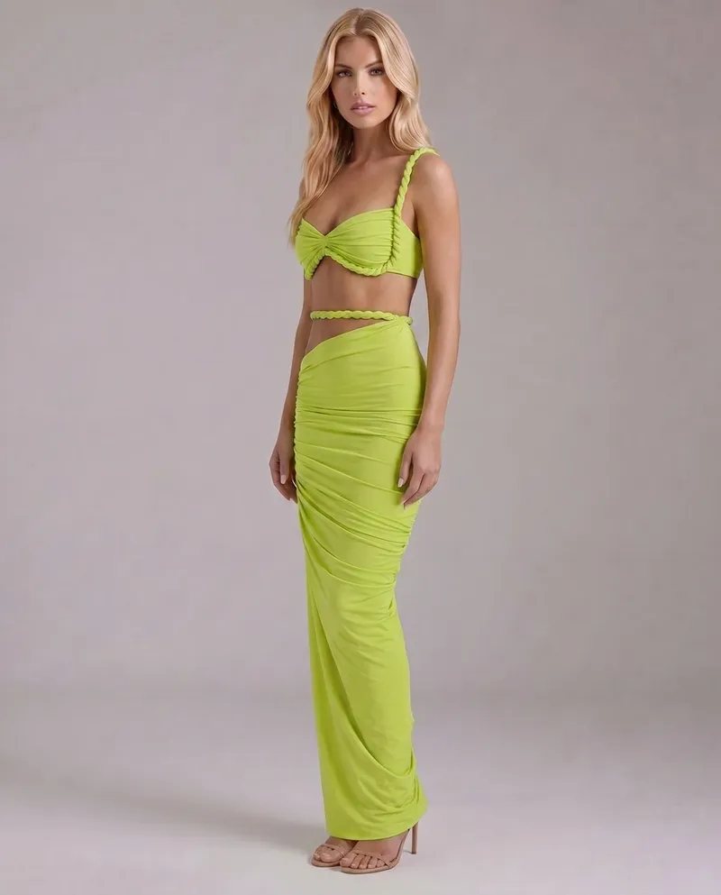 Zendeya Satin Slip Maxi Dress - Green