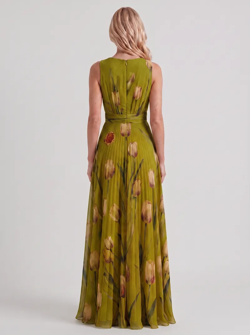 Fleur Floral Maxi Dress - Green