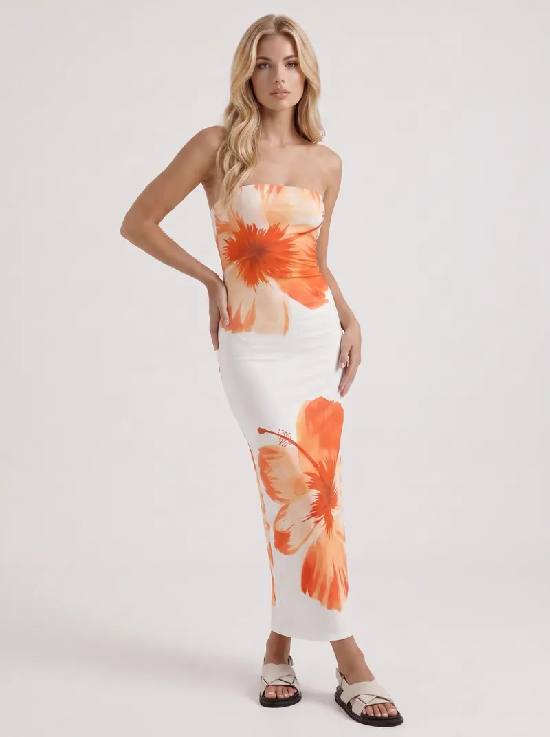 Lottie Floral Maxi Dress - White
