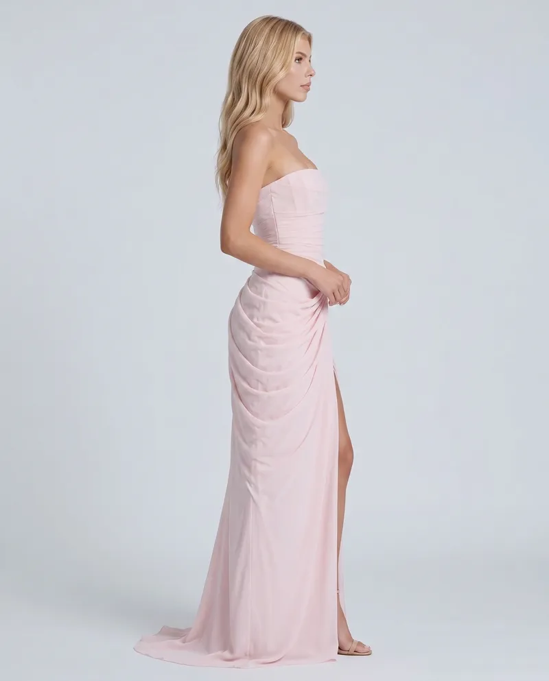 Cyrana Ruched Maxi Dress - Pink