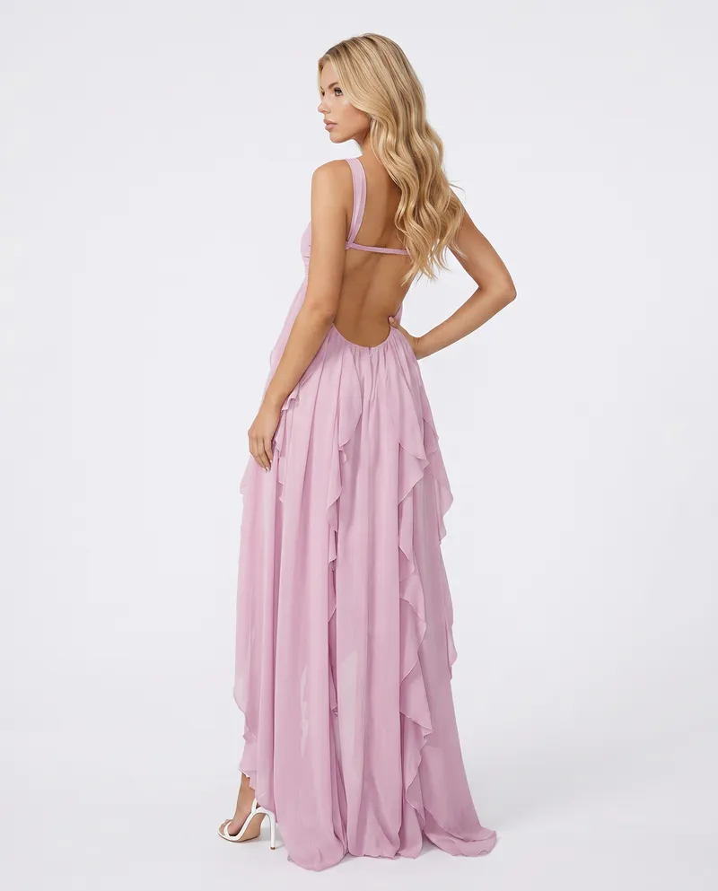 Catherine Halter Maxi Dress - Purple