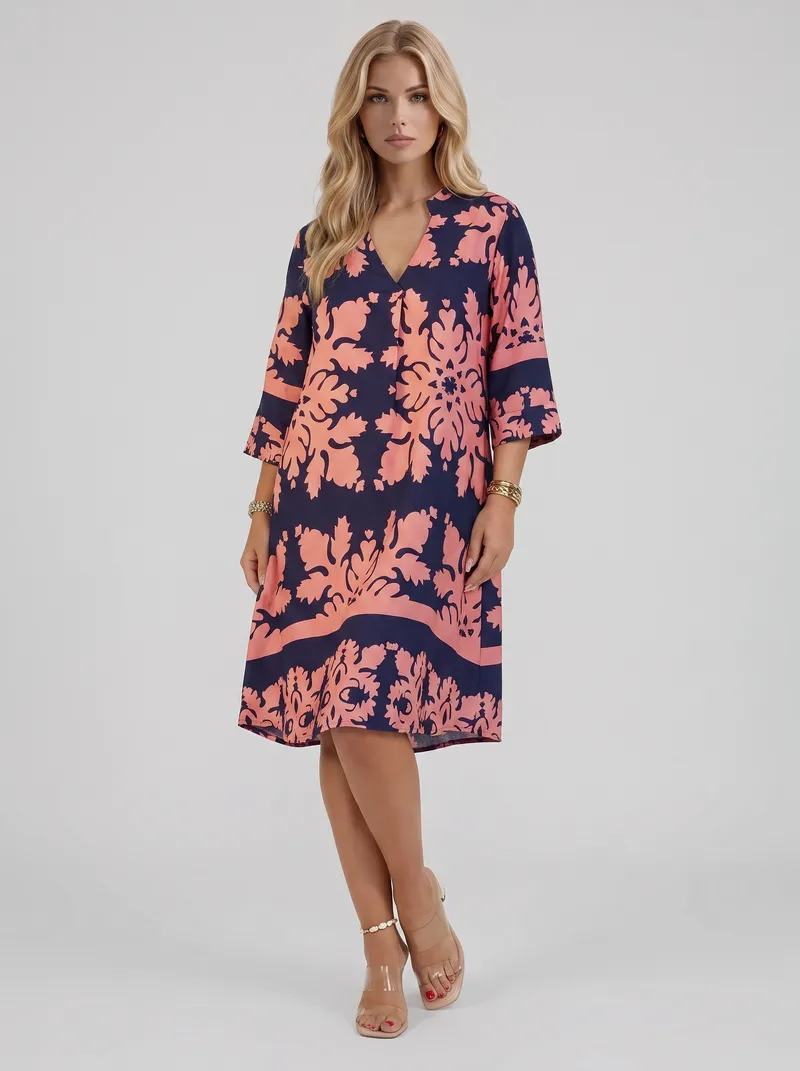 Marije Floral Midi Dress - Pink